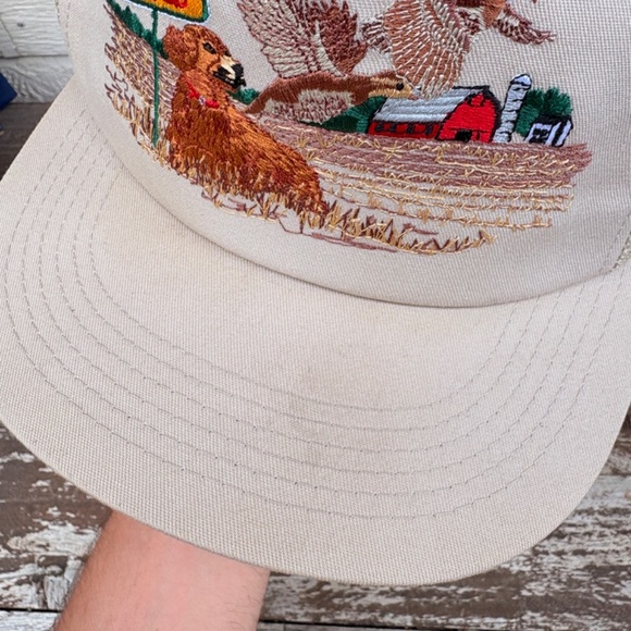 vintage DEKALB Ducks embroidered farming hat K PRODUCTS mesh beige - Picture 3 of 8
